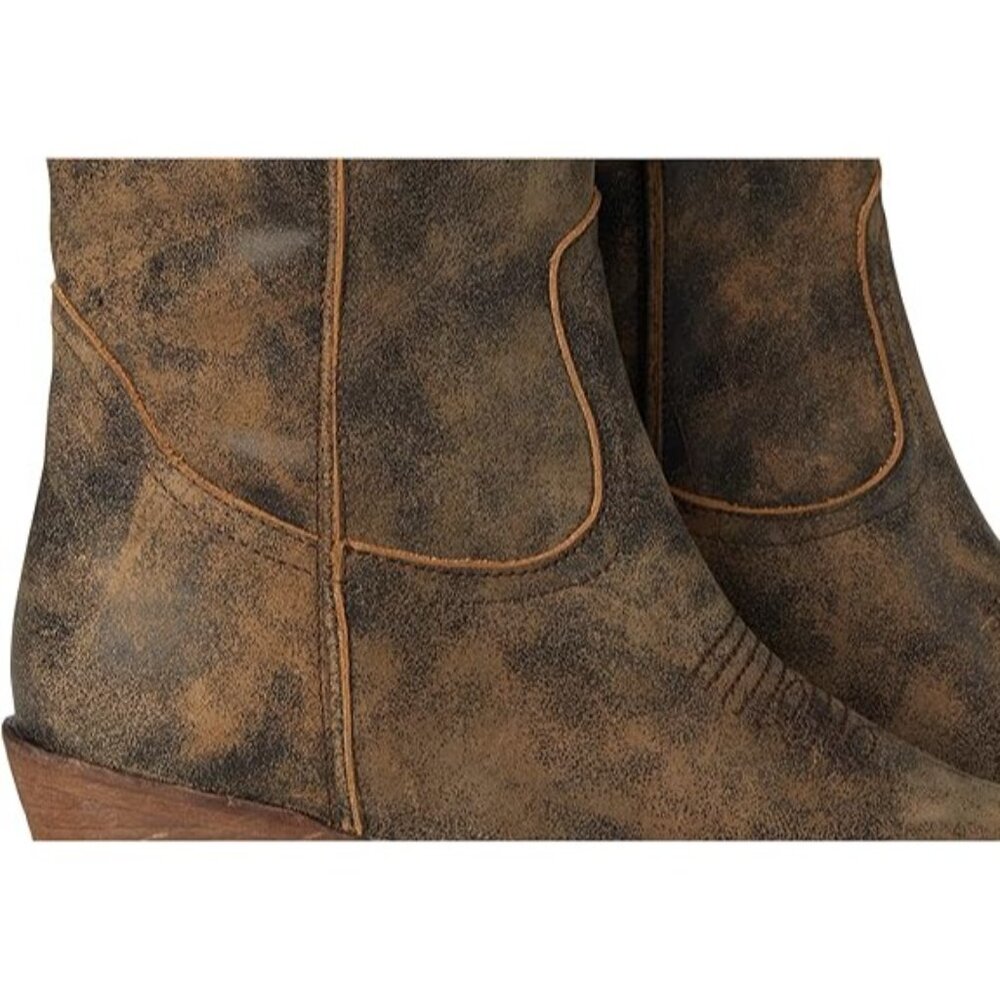 Steve Madden Albany Brown Distressed Boots - Picture 5 of 5